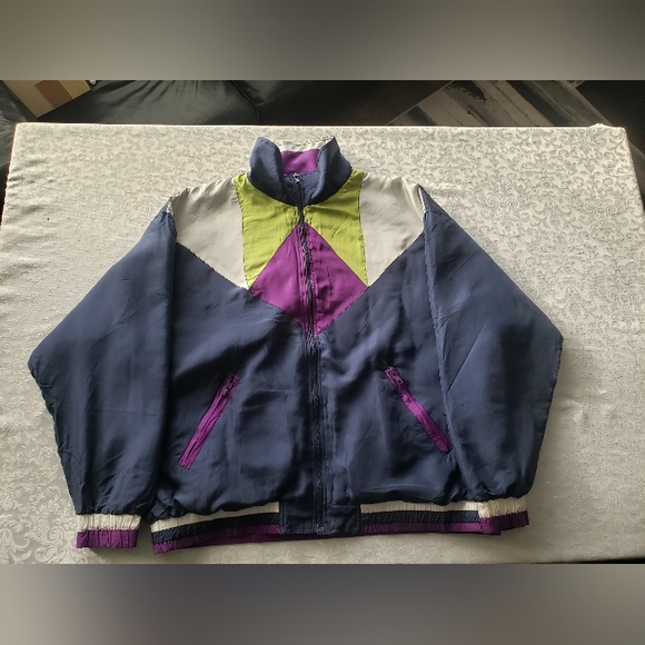 JACKET. SPORTS. VINTAGE. SILK. - Picture 2 of 7